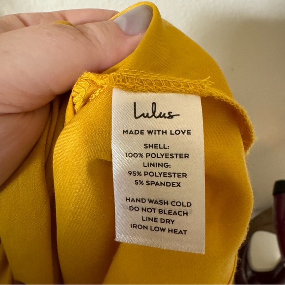 Lulus | Always Forever Mustard Flutter Sleeve Tiered Satin Midi Dress - Picture 7 of 7